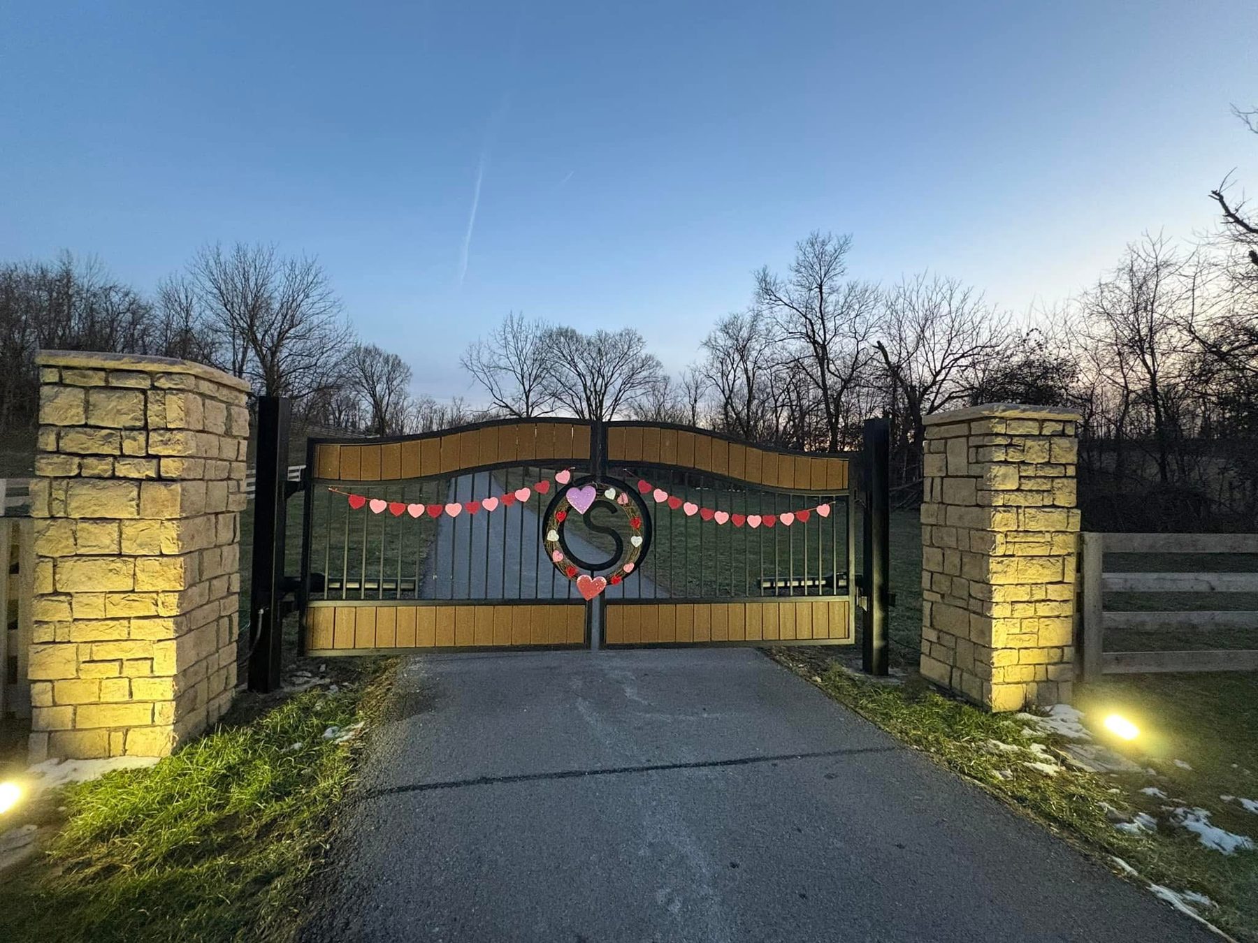 Custom entrance, gate, and column install — S&S Fencing project 3
